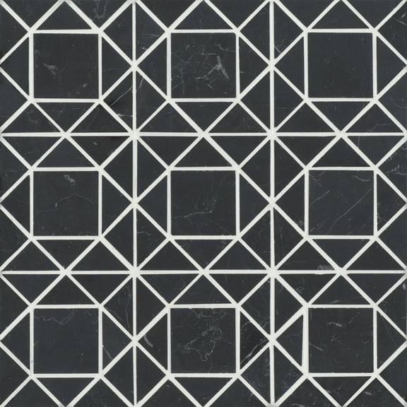 Bedrosians Monet Square - Mosaic 2 Honed Marble Mosaic 12 x 12, Nero Marquina (4.79 sq. ft./Case)