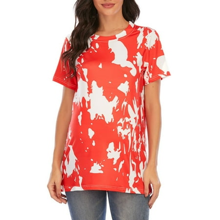 

NIUREDLTD Summer Maternity Clothes Fashion Women Maternity Pregnancy T-Shirt Tie-Dye Short Sleeve Round Neck Tops Blouse Casual Clothes