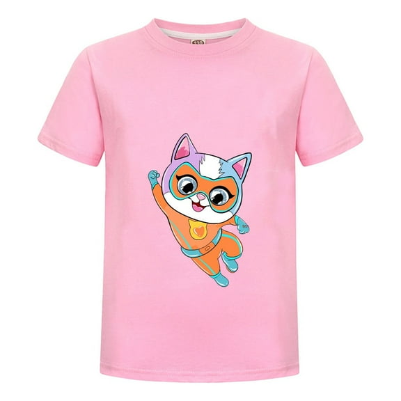 Cartoon Cat SuperKitties Shirt – Boys Girls Short Sleeve Summer Tee – Toddler Hero T-Shirt with Colorful Characters – Casual Kids Clothing – Birthday Gift