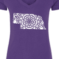 thumbnail image 4 of Inktastic Nebraska Silhouette Mandala Women's V-Neck T-Shirt, 4 of 5