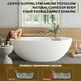 thumbnail image 6 of 65" Solid Surface Freestanding Bathtub, Contemporary Oval Shape Soaking Tub, Stone Resin Stand Alone Bathtub With Pop-Up Drain and Overflow, Cupc Certified,Matte White, 6 of 8