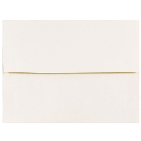 JAM Paper A2 Envelopes, 4 3/8 x 5 3/4, Opal Ivory Metallic, 250/Pack