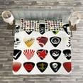 thumbnail image 3 of Ambesonne Rock Music Quilted Bedspread Set 3 Pcs, Guitar Picks Set, King Size, Multicolor, 3 of 3