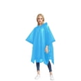 thumbnail image 5 of WWV Waterproof Adult Rain Ponchos Waterproof Thickened Cloak Raincoat Portable Adult Poncho for Outdoor Hiking Cycling Non Disposable Reusable Blue, 5 of 8