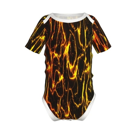 

Coaee Orange Lightning for Soft Baby Short-Sleeve Bodysuit Baby Climbing Clothes Baby Girls Boys Bodysuit Romper-9M