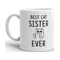 thumbnail image 2 of Best Cat Sister Ever Cat Lovers Funny Coffee Tea Ceramic Mug Office Work Cup Gift 15 oz, 2 of 3