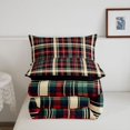 thumbnail image 5 of Manfei Classic Plaid King Size Comforter Sets,Vintage Check Comforters King Size,Green Red Black,Black Reversible,3pcs,1 Comforter and 2 Pillowcases,3pcs,1 Comforter and 2 Pillowcases, 5 of 7