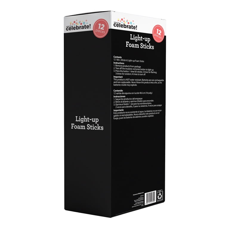 Way To Celebrate Light-Up Foam Sticks, 16 Inch, 12 Count photo 7