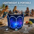 thumbnail image 5 of Beach Day Beverage Tub with Light Up Glow, Blue Inflatable PVC Ice Bucket for Poolside Parties Camping Setups and Backyard Drink Service, 5 of 9