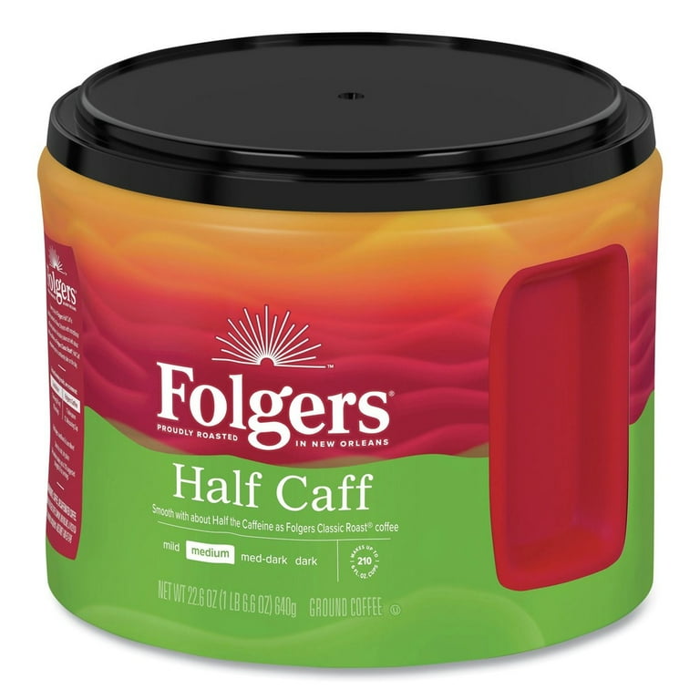 Coffee, Half Caff, 22.6 oz Canister, 6/Carton Coffee, Half Caff, 22.6 oz Canister, 6/Carton