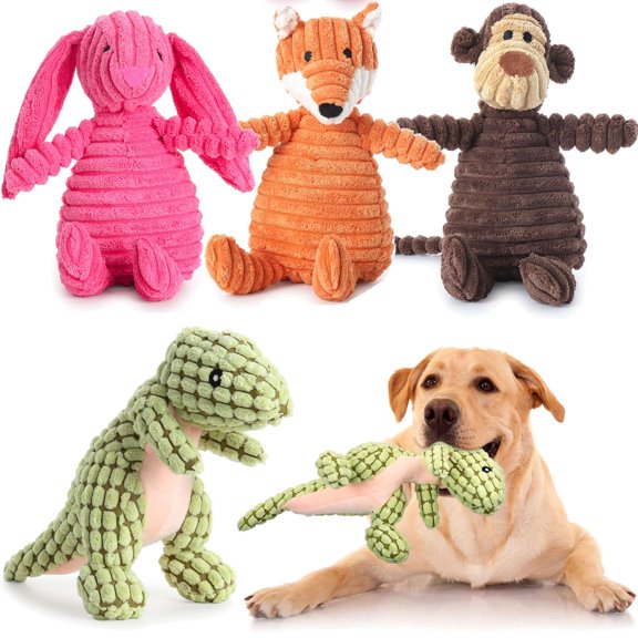 Deago Dog Plush Toys Dog Squeaky Toys Puppy Pet Mutt Dog Toys Chew Toys for Small Medium Large Dogs