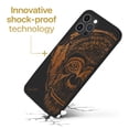 thumbnail image 3 of Case Yard Wooden Case for iPhone-12/12-Pro Soft TPU Silicone cover Slim Fit Shockproof Wood Protective Phone Cover for Girls Boys Men and Women Supports Wireless Charging Headphone Monkey Design, 3 of 7