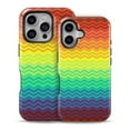 thumbnail image 2 of DesignSkinz Scratch-Resistant Hard Slim Case Compatible with iPhone 15 Pro Max (Compatible with MagSafe) - Rainbow Thin Lined Chevron Pattern, 2 of 9