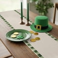 thumbnail image 5 of St. Patrick's Table Runner 13 x 48 Inch, Day Lucky in Love Clover Green Plaid Retro Linen Washable Cotton Linen Dining Table Runner Tabletop Decorations for Restaurant Home Kitchen Party, 5 of 9