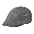 thumbnail image 2 of Opvise Men Fashion Beret Plaid Peaked Dome Short Brim Sweat Absorption Vintage Windproof Sun Painter Hat Streetwear Light Grey, 2 of 8