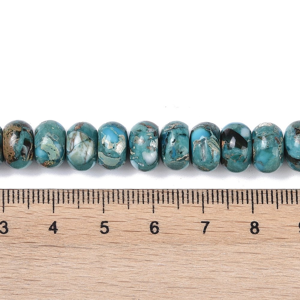 Dyed Imperial Jasper Beads Strands Rondelle Light Sea Green 10x6mm Hole: 1.5mm 68pcs/strand 15.75''(40cm)