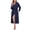 Navy, variant on 100% Cotton Robes for Women Long Bathrobe Soft Kimono Lightweight Loungewear (Navy,L)