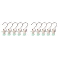 thumbnail image 1 of Yuehao Stainless Steel Trouser Hangers with 360° Rotating Hook, Multi-Functional Clips for Pants, Skirts, towels, 10 Pack, Light Green, 1 of 5
