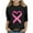 Black, variant on BRGZLK Breast Cancer Shirts for Kids Trendy Pink Ribbon Pattern Tee Loose Round Neck 3/4 Sleeve Casual Pullover Top Black 3-4 Years