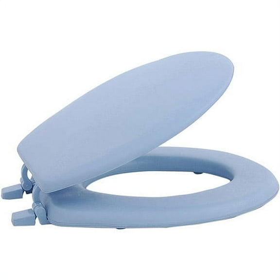 Achim Fantasia 17" Soft Standard Vinyl Toilet Seat, One Size Fits All, Light Blue