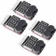 thumbnail image 1 of 4 piezas Probador de batería Lipo 1S-8S, Alarma de batería Lipo RC Zumbador Comprobador Lipo con LED para batería Lipo, Li-ION, Li-Fe, 1 of 5