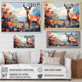 thumbnail image 4 of Designart "Deer in the Forest Red and Blue" Animals Framed Wall Art Decor - Modern Farmhouse Red Deer Landscape Hallway Framed Wall Art Decor, 4 of 6