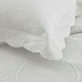 thumbnail image 6 of 3-Piece Elegantly Embroidered 100% Cotton Oversized Quilt Bedspread Set Wavy Edge TX, 6 of 7