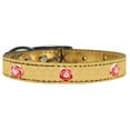 thumbnail image 3 of Mirage Pet Products Leather Floral Dog Collar, Gold, S/M, 3 of 3