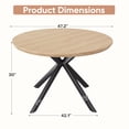 thumbnail image 4 of Hawsaiy 47" Round Dining Table for 4-6, Modern Farmhouse Kitchen Table with Metal Legs, Wood Circle Dinner Table for Kitchen & Dining Room, Natural, 4 of 8