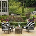 thumbnail image 2 of ARDEN Outdoor Deep Seat Cushion Set (4-Pack), 22 in x 24 in, Weather-Proof, Rain-Proof, Fade Resistant Patio Cushion for Chair, Sofa, and Couch Black Cabana Stripe, 2 of 8