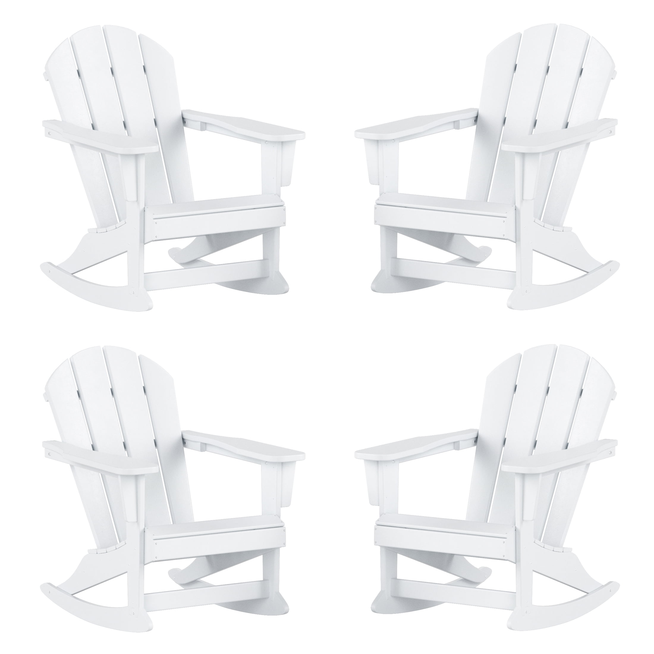 Westintrends Malibu Outdoor Rocking Chair Set of 4, All Weather