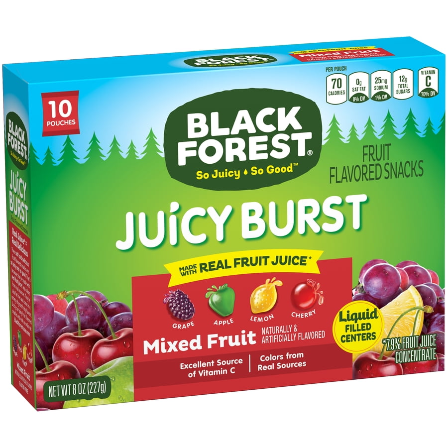 Black Forest, Juicy Burst Mixed Fruit, Fruit Snacks, 0.8oz, 10 count
