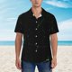 thumbnail image 2 of Balery Black Marble Camisas hawaianas de manga corta para hombre, camisas playeras de corte holgado, camisas de vacaciones con botones,X-Large, 2 of 7