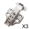 thumbnail image 1 of Bisagra de puerta con marco de aluminio Macarena 3 unidades hidráulica silenciosa para armario Curva Recta plateada, 1 of 8