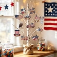 thumbnail image 6 of SLYNSHome 12Pcs 250th Anniversary Hanging Ornaments Patriotic Wood America Flag Star Red White Blue Decorations for Tree Home Wreath Crafts, 6 of 6