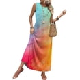 thumbnail image 2 of Women's Summer Maxi Dress 2026 Sleeveless Tie Dye Casual Loose Long Beach Sundress Travel Vacation Outfits, 2 of 7