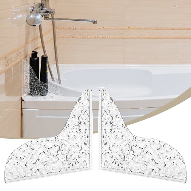 Shower Splash Guard, 2Pcs SelfAdhesive Transparent Shower Corner Water