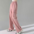 thumbnail image 2 of Kmdttou Cargo Pants Women Baggy Plus Size Solid Color Fashion Casual Loose Broad Leg Full Length Pants, 2 of 8