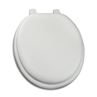 BathDecor Premium Soft Round Toilet Seat with a Closed Front and Wood Cores, OSG, Adjustable Release 'N' Clean in White