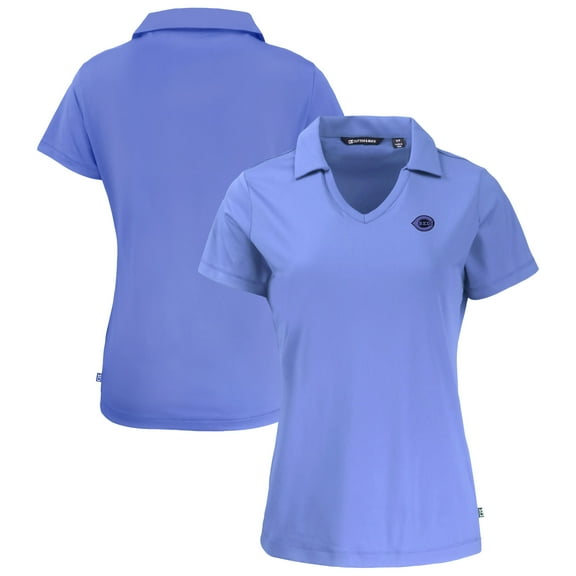 Women's Cutter & Buck Lavender Cincinnati Reds Daybreak Eco DryTec Recycled V-Neck Polo