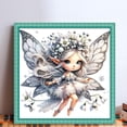 thumbnail image 2 of (8) Hilo Algodón Ecológico Bordado 11CT 3 Hebras Impresión 45x45cm Kit Serie Dibujos Animados Punto Cruz Hada Jade Blanco, 2 of 9