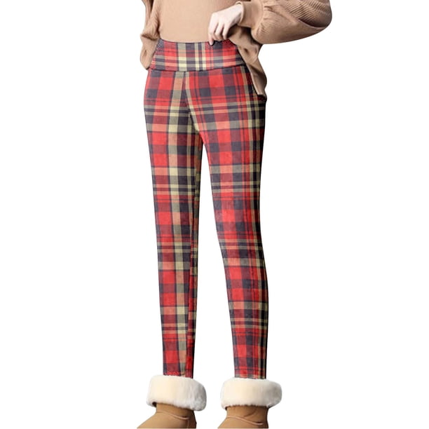 Gibobby Leggings de trabajo con bolsillos para mujer, pantalones capri térmicos con cintura elástica, pantalones de entrenamiento, pantalones estampados térmicos (Vino, S)