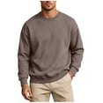 thumbnail image 3 of Atkumj Plain Sweatshirts for Men Classic Fashion Crew Neck Pullover Tops Casual Comfortable Long Sleeve Solid Color Fall Sweatshirt XXS, 3 of 7