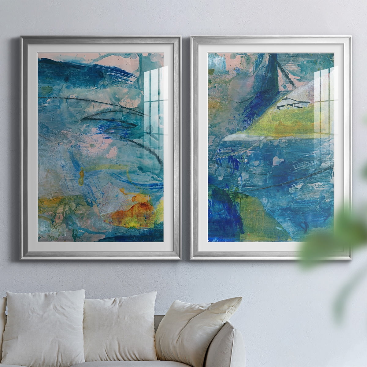 Wexford Home Spring Winds V Premium Framed Print, 18.5" x 24.5" - Ready to Hang, Silver (Set of 2)