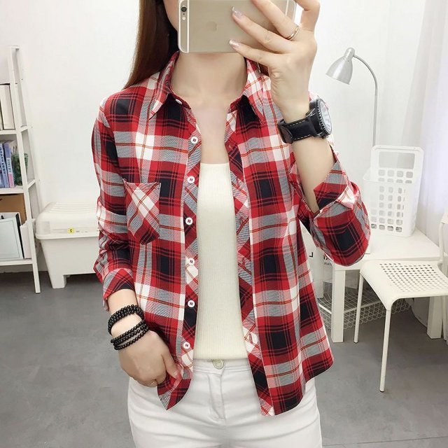 2022 Nuevo Estilo Primavera Otoño Ropa Estilo Regular Camisa Francesa Diseño Sentir Nicho Top Chaqueta Camisa A Cuadros Mujeres