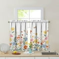 thumbnail image 2 of Spring Summer Kitchen Curtains 3-Piece Set Boho Strawberry Flowers Rod Pocket Short Tier Curtains 36 Inch Cute Farmhouse Holiday Decor, 2 of 6