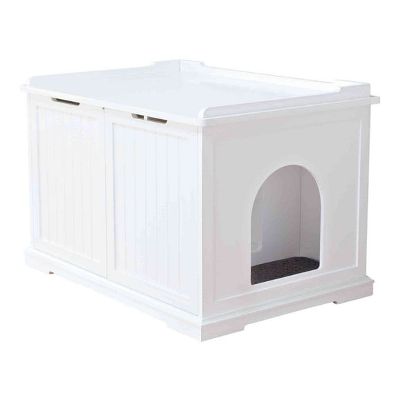 TRIXIE XL Cat Litter Box Enclosure Hidden Litter Indoor Cat Furniture Pet Home Side Table White