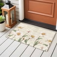 thumbnail image 4 of White Floral Entryway Rug 2'x3'&nbsp; Non Slip Front Door Mats, Spring Country Vintage Flower Leaf Plant Entrance Rugs Indoor Outdoor Carpet, Washable Floor Mats Small Area Rug for Bedroom Kitchen, 4 of 8