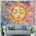 thumbnail image 4 of Shiartex  Pastel Pink Tapestry Burning Sun Tapestry Mystic Tapestry Celestial Sun and Moon with Stars Tapestry Psychedelic Hippy Tie Dye Wall Hanging for Party Home Decor 60x50inch, 4 of 6