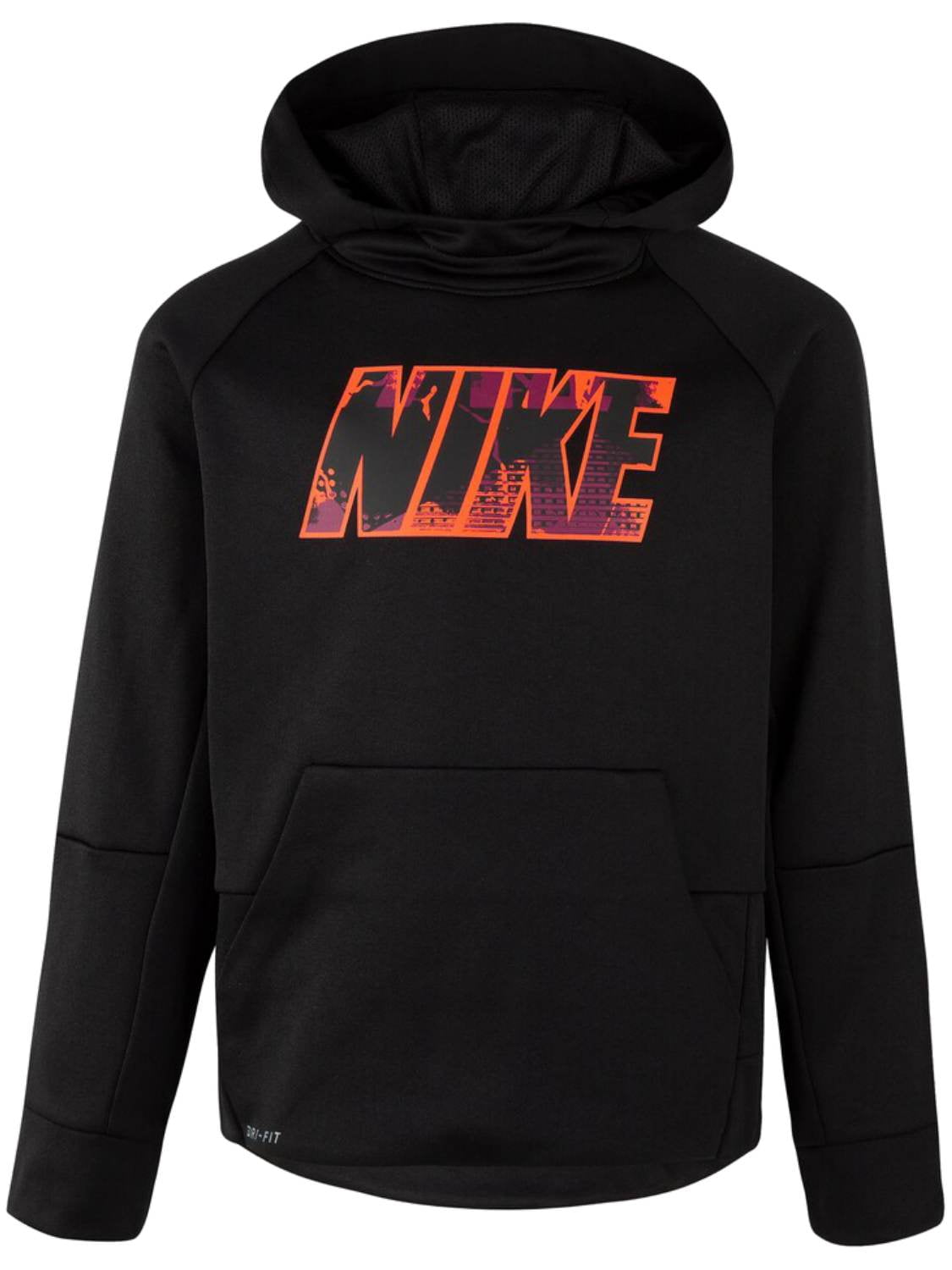 Nike Therma Boys Black Neon Hoodie Sweatshirt Dri-Fit Jacket XS (4) - Walmart.com
